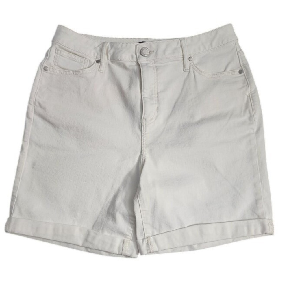 Simply Vera Vera Wang Denim Shorts Women's 12 White Cuffed Mid Rise
